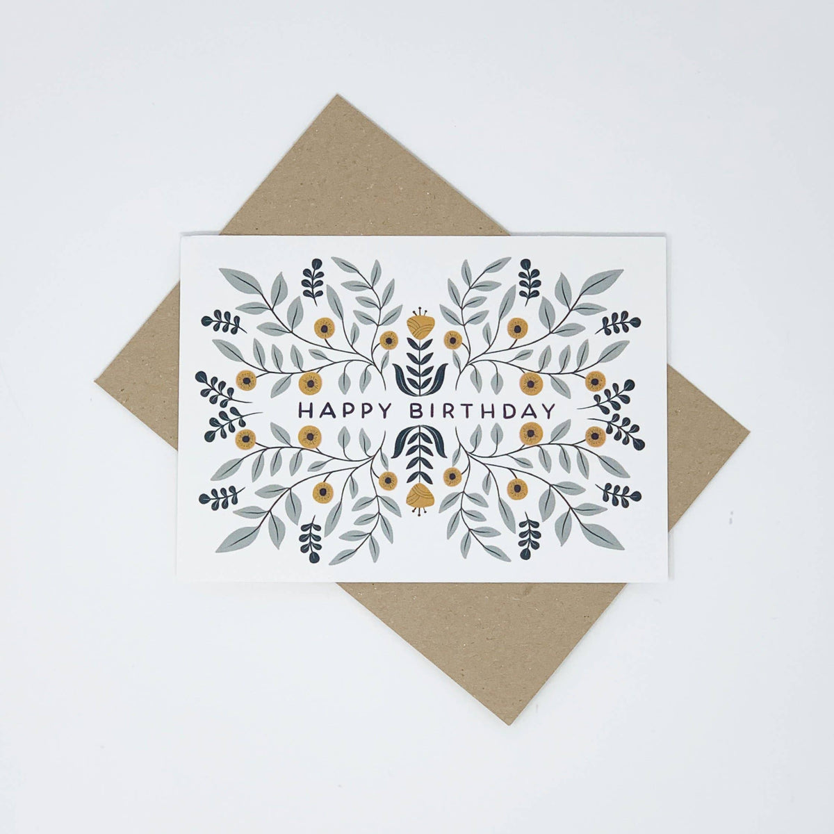 Floral Happy Birthday Greetings Card