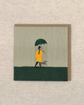 Walk in the Rain Greetings Card