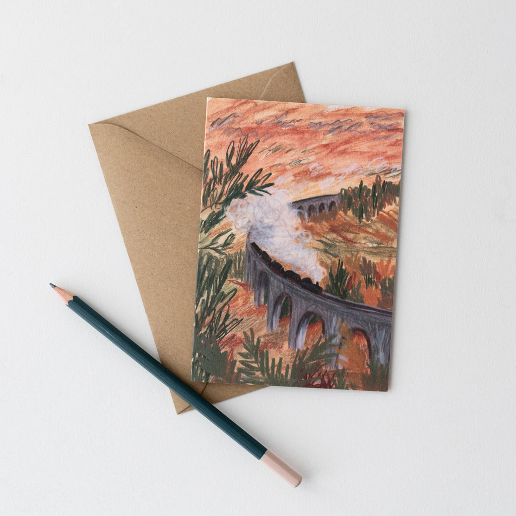 STEAM TRAIN ILLUSTRATION CARD