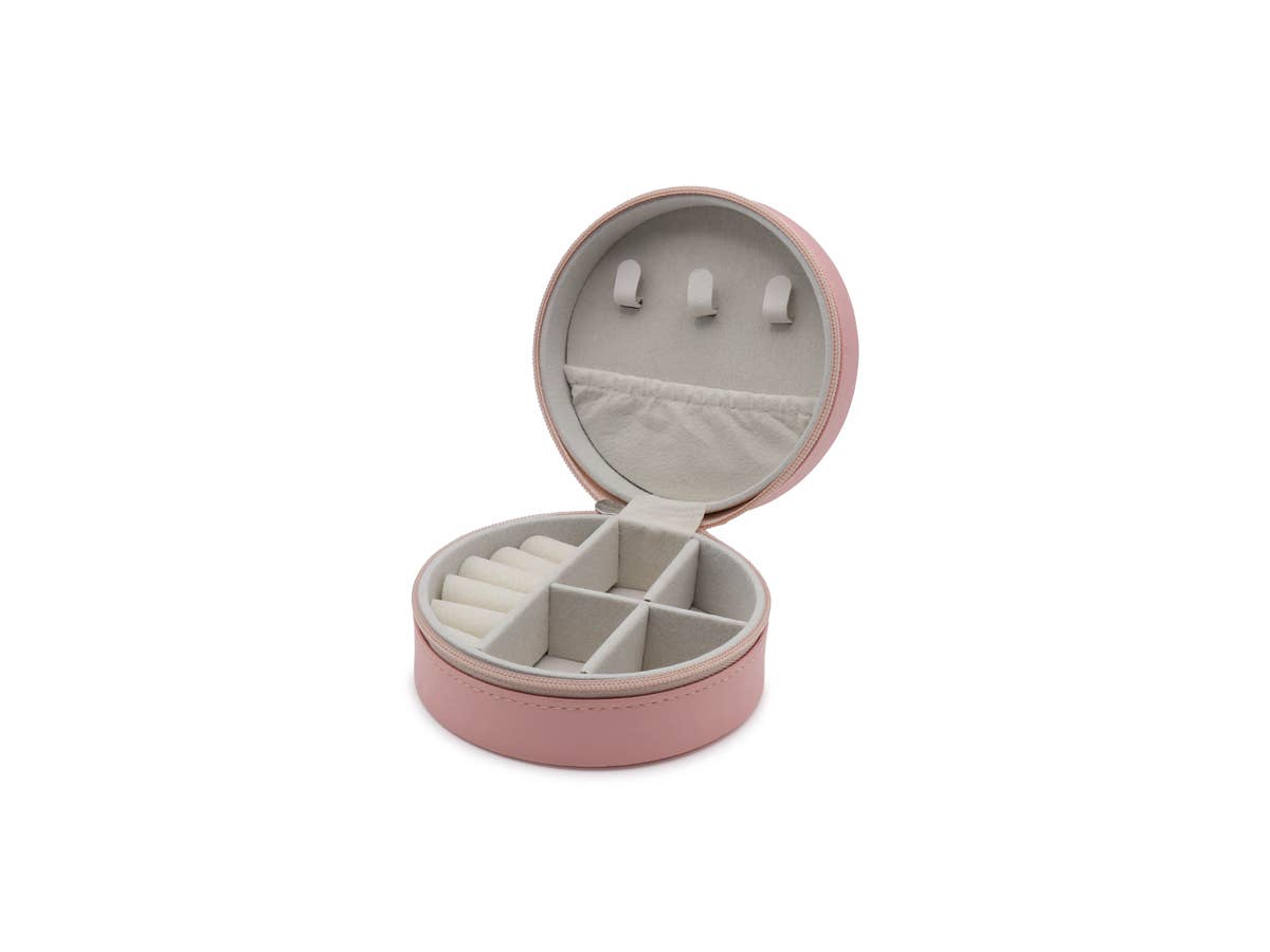 SMALL ROUND JEWELLERY BOX, PINK