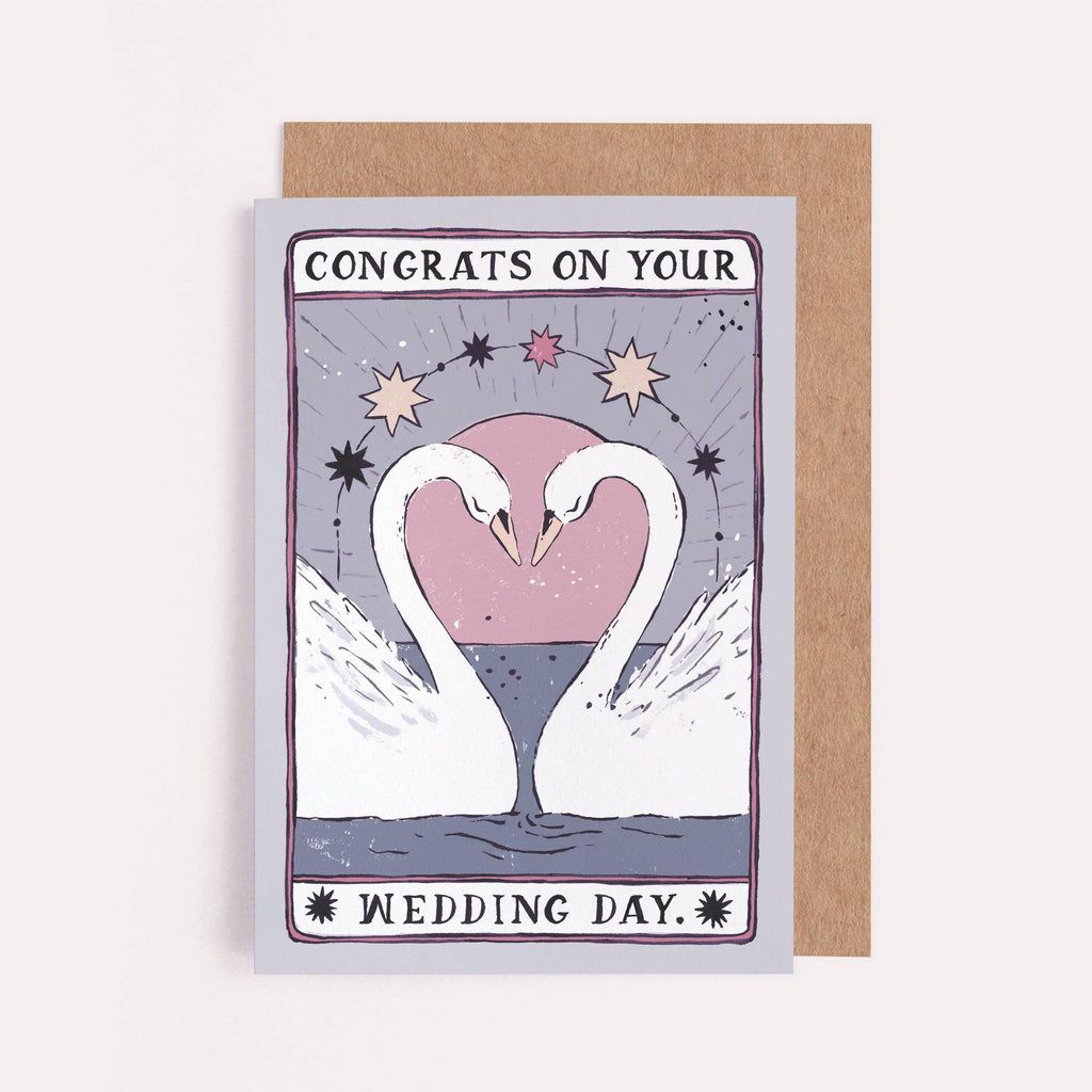 SWANS WEDDING CARD