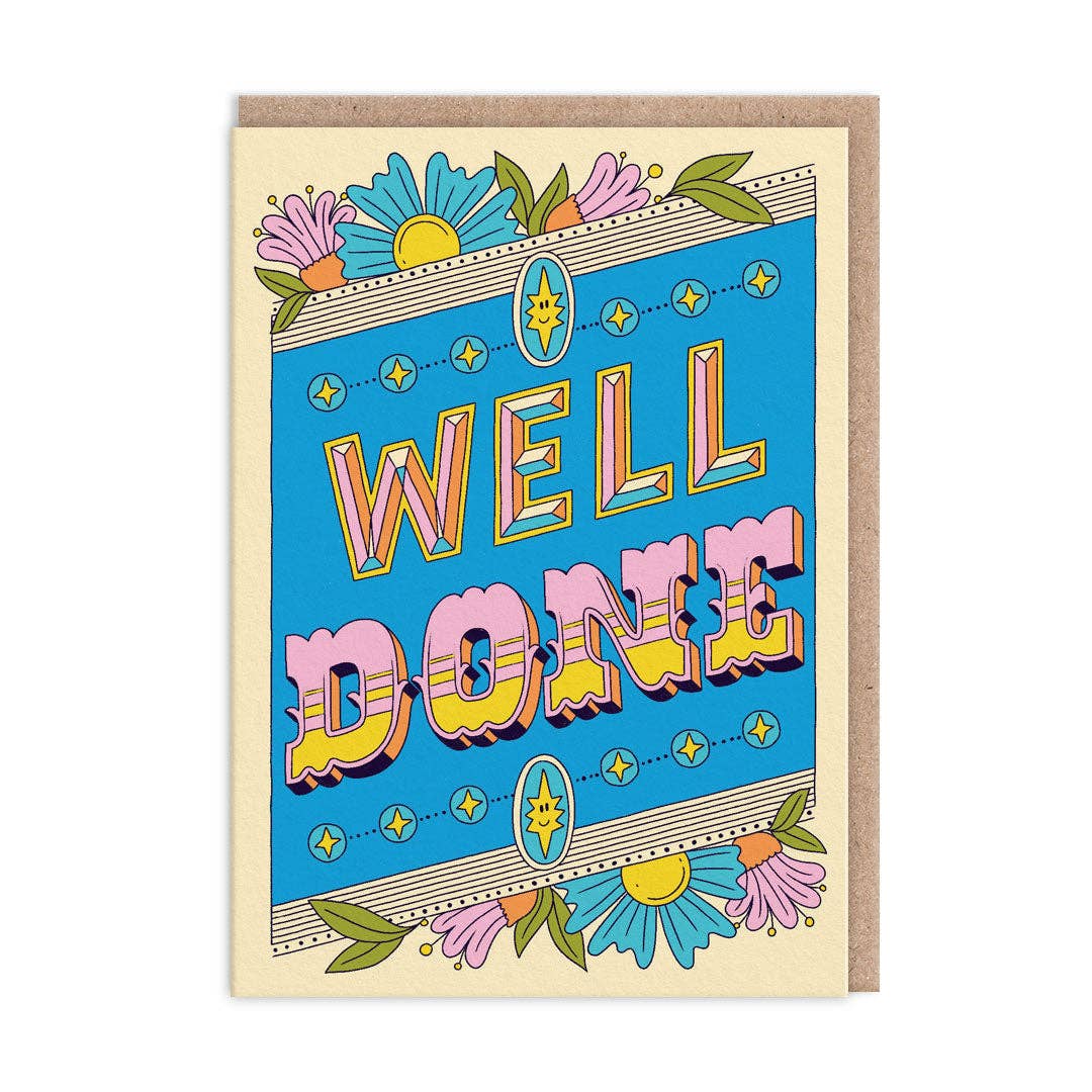 WELL DONE LETTERING CARD