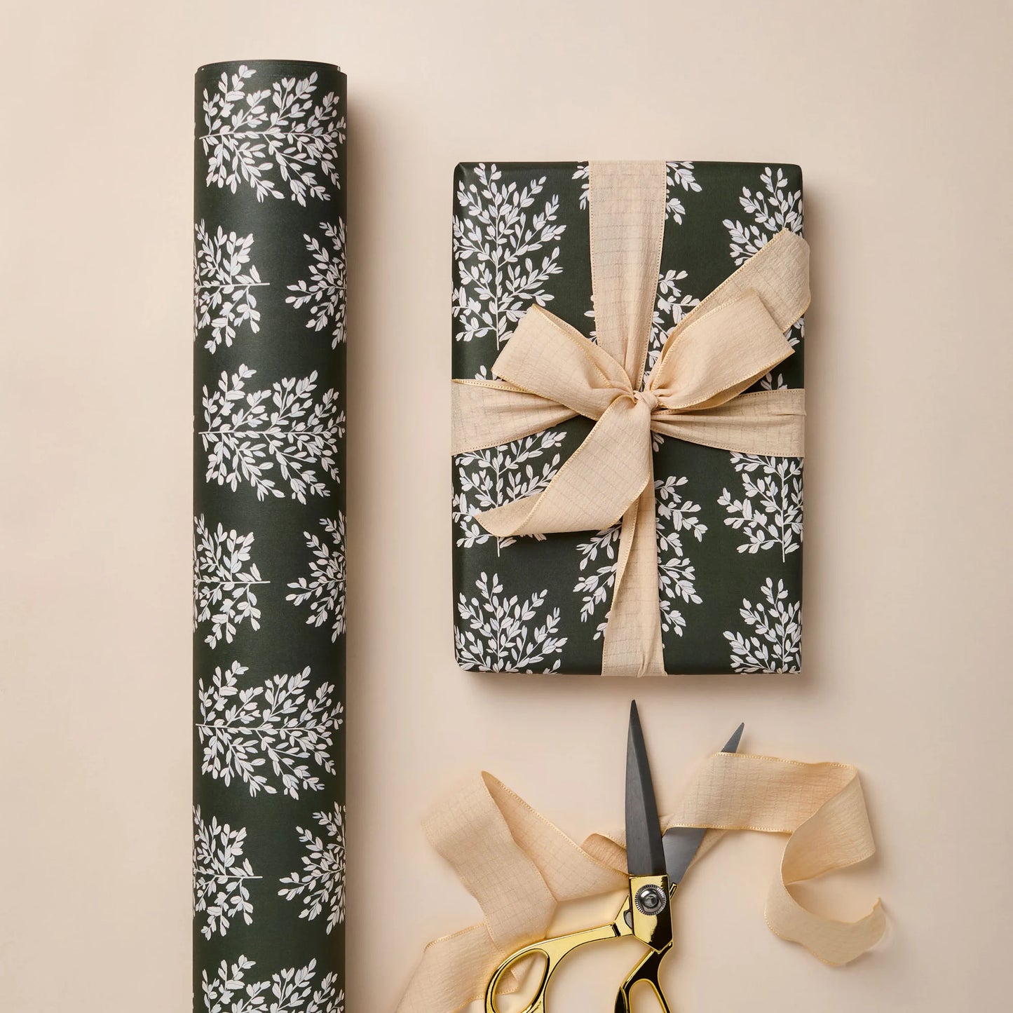 KHAKI BOTANICAL WRAPPING PAPER