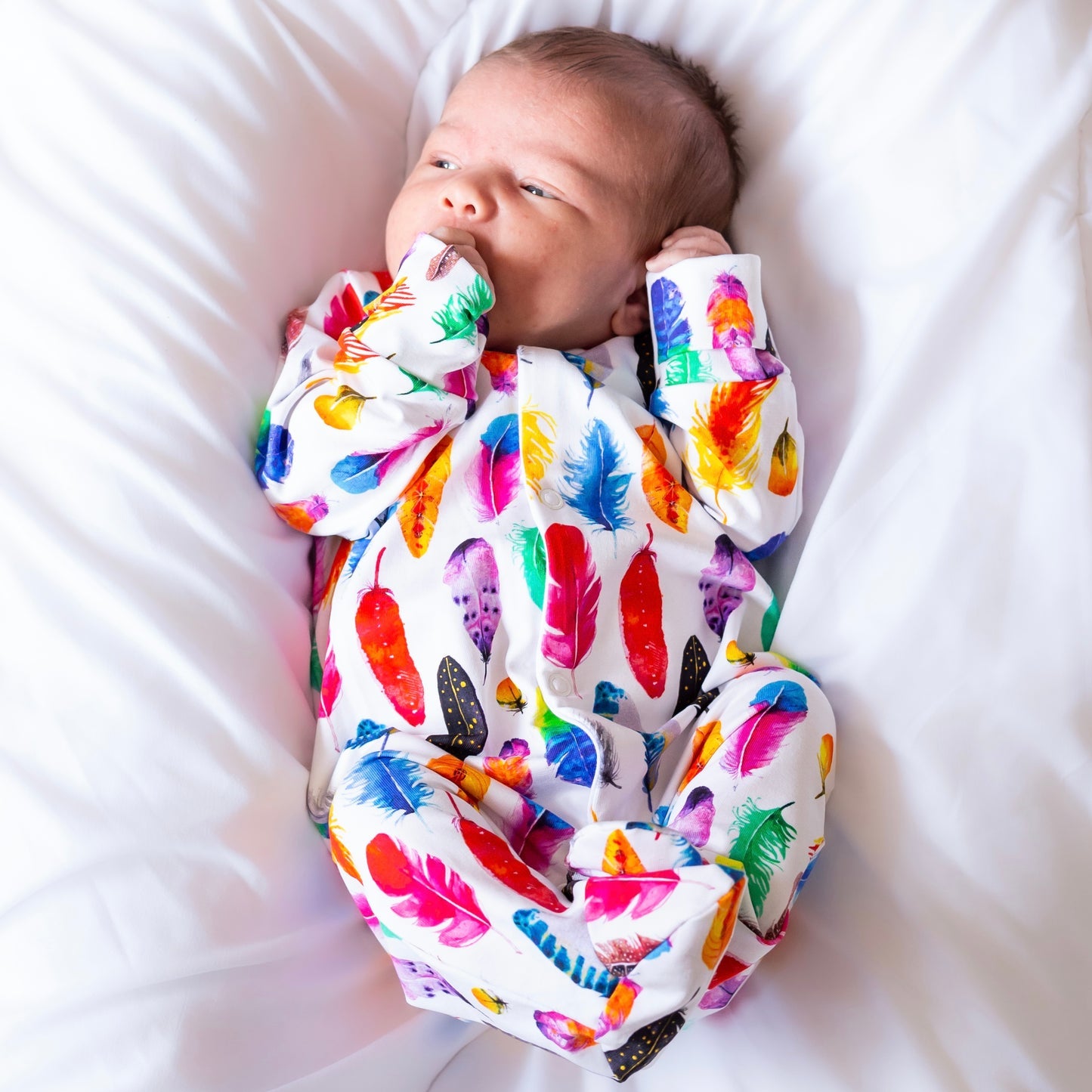 RAINBOW FEATHER SLEEPSUIT
