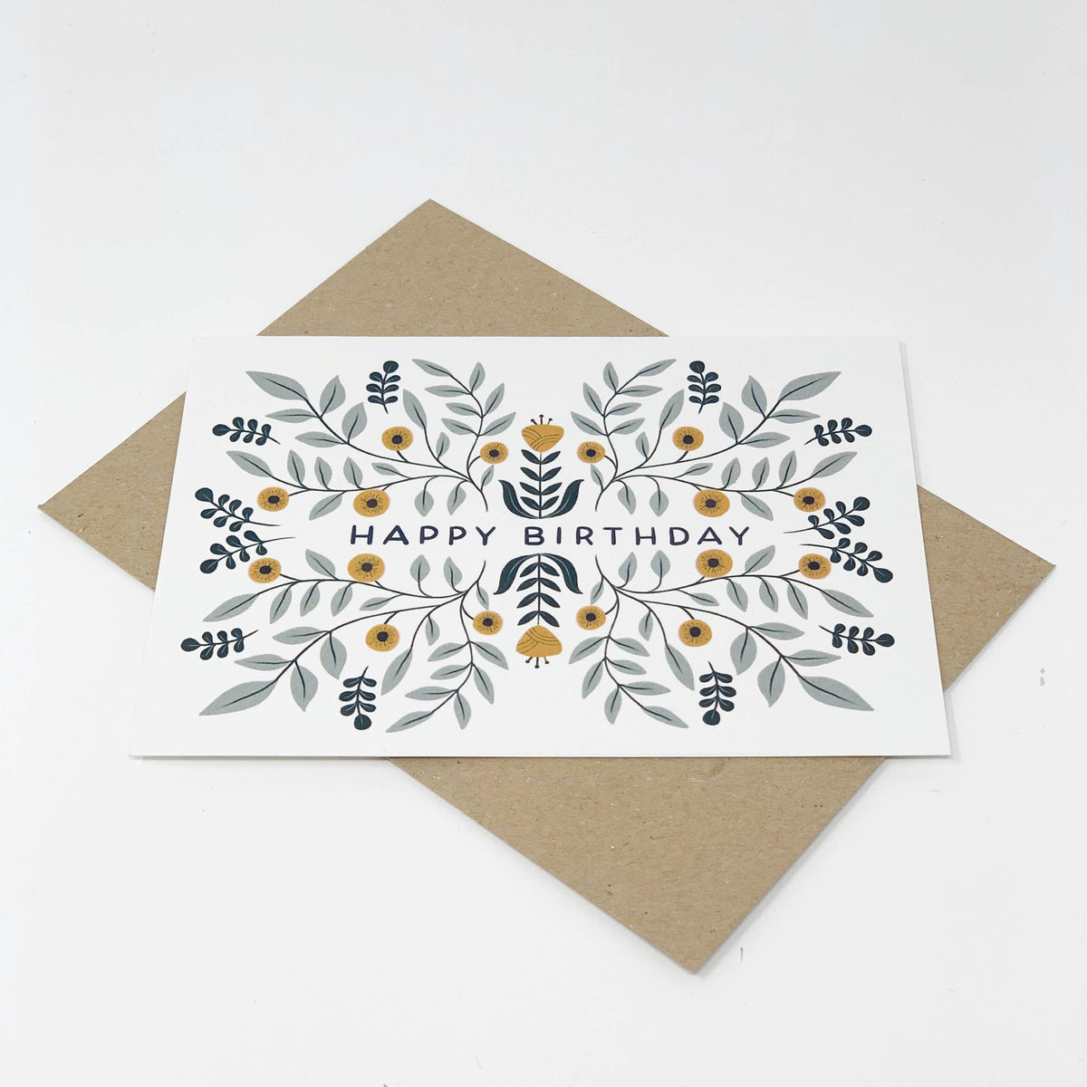 Floral Happy Birthday Greetings Card