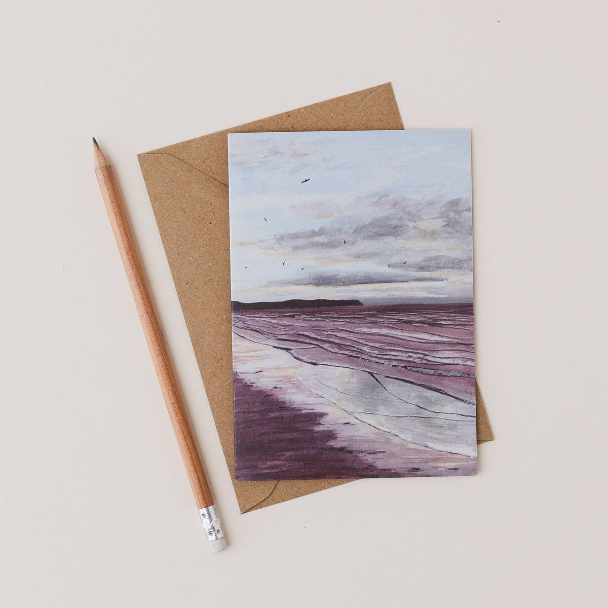 Whitby Beach Yorkshire Greetings Card