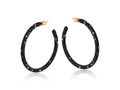 MARSEILLE THINK RESIN HOOP EARRING, BLACK