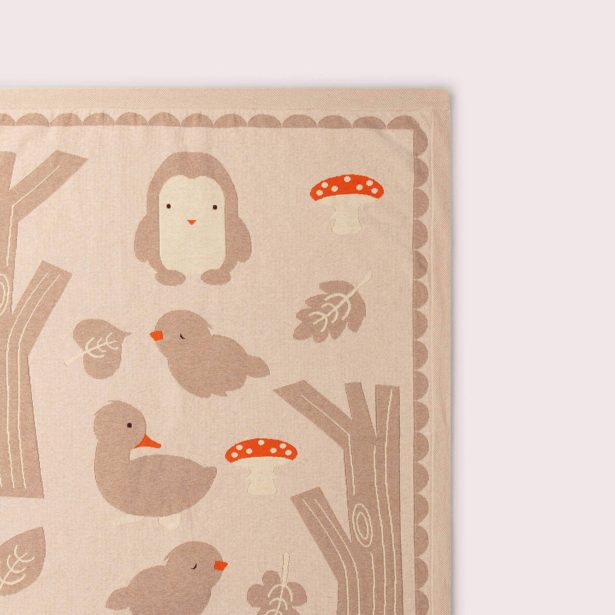Folk Tales Knitted Organic Baby Blanket | Cream | One Size