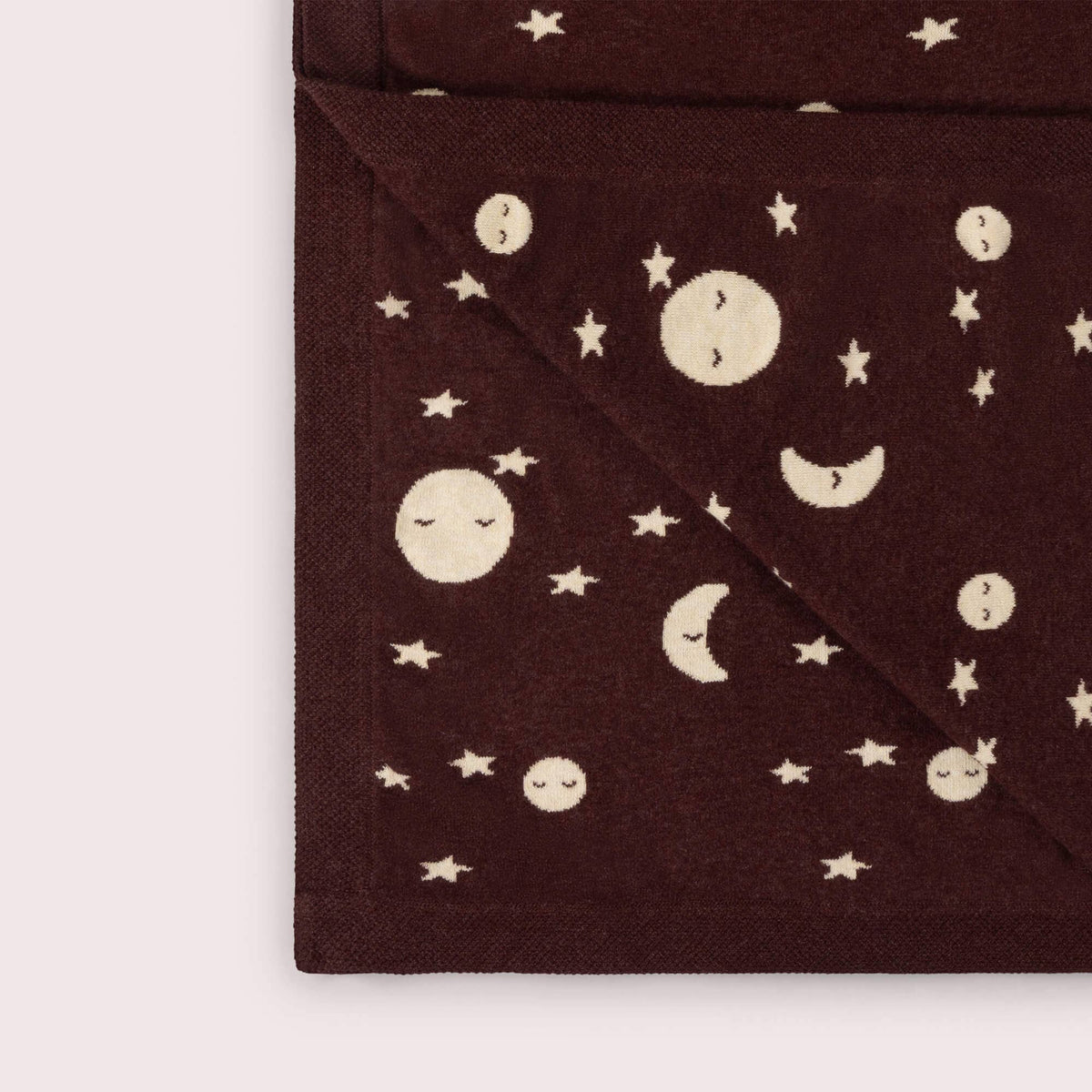 Moon Knitted Organic Baby Blanket | Brown | One Size