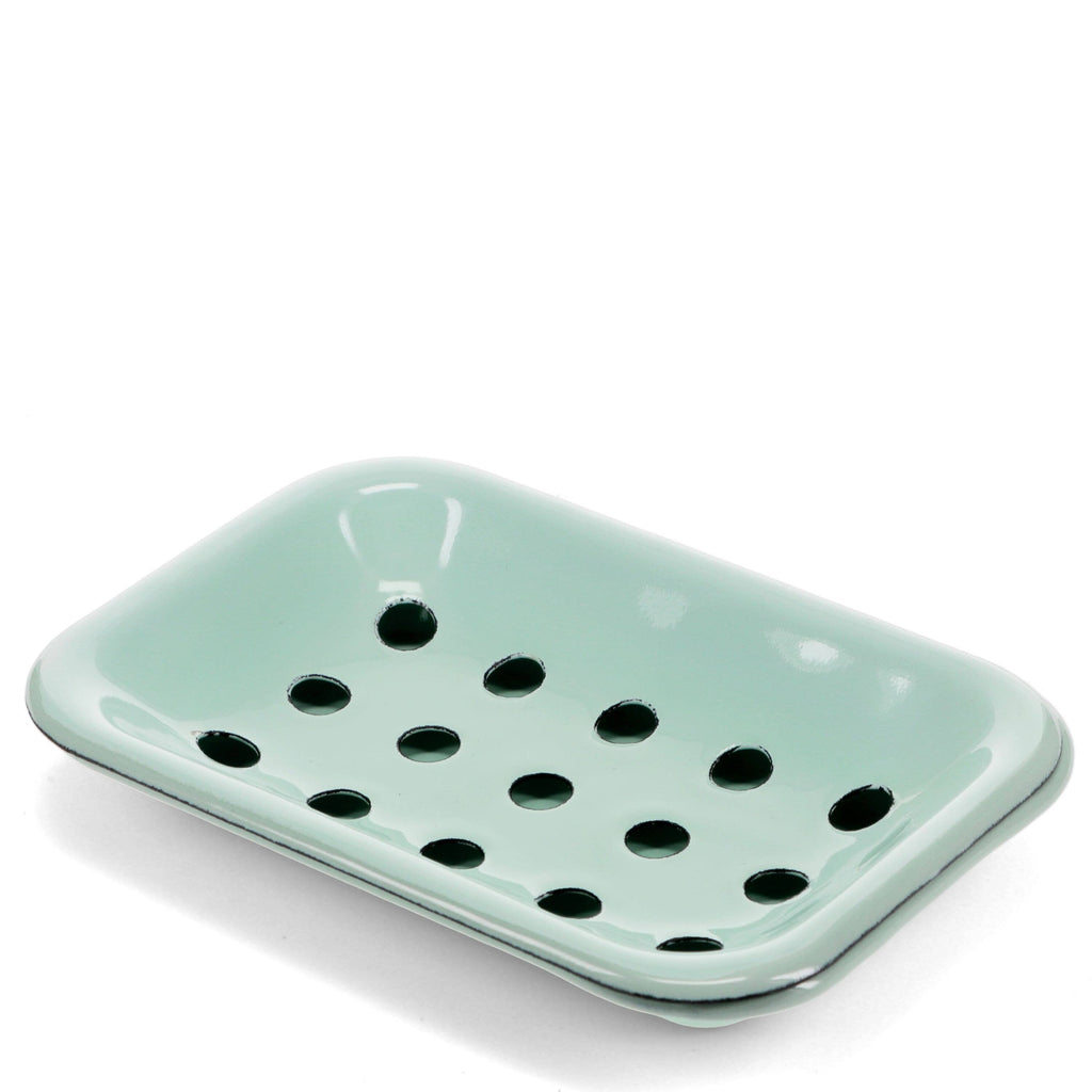 ENAMEL SOAP DISH, AQUA