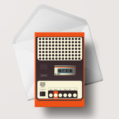 CASSETTE RECORDER GREETING CARD