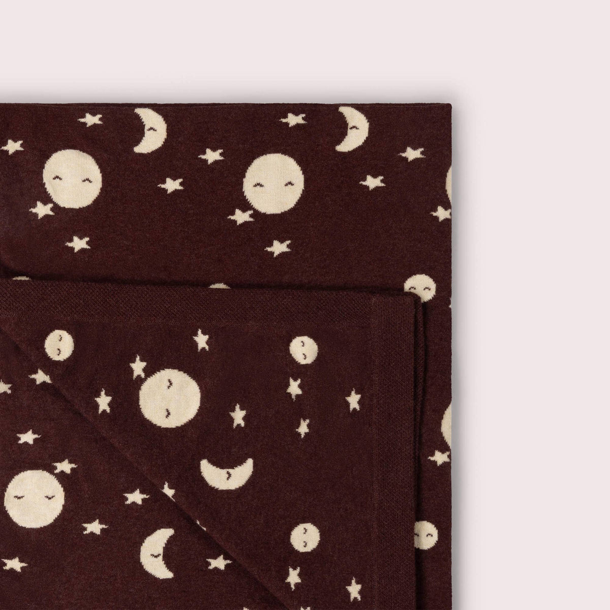Moon Knitted Organic Baby Blanket | Brown | One Size