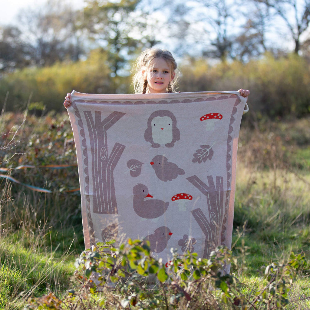 Folk Tales Knitted Organic Baby Blanket | Cream | One Size
