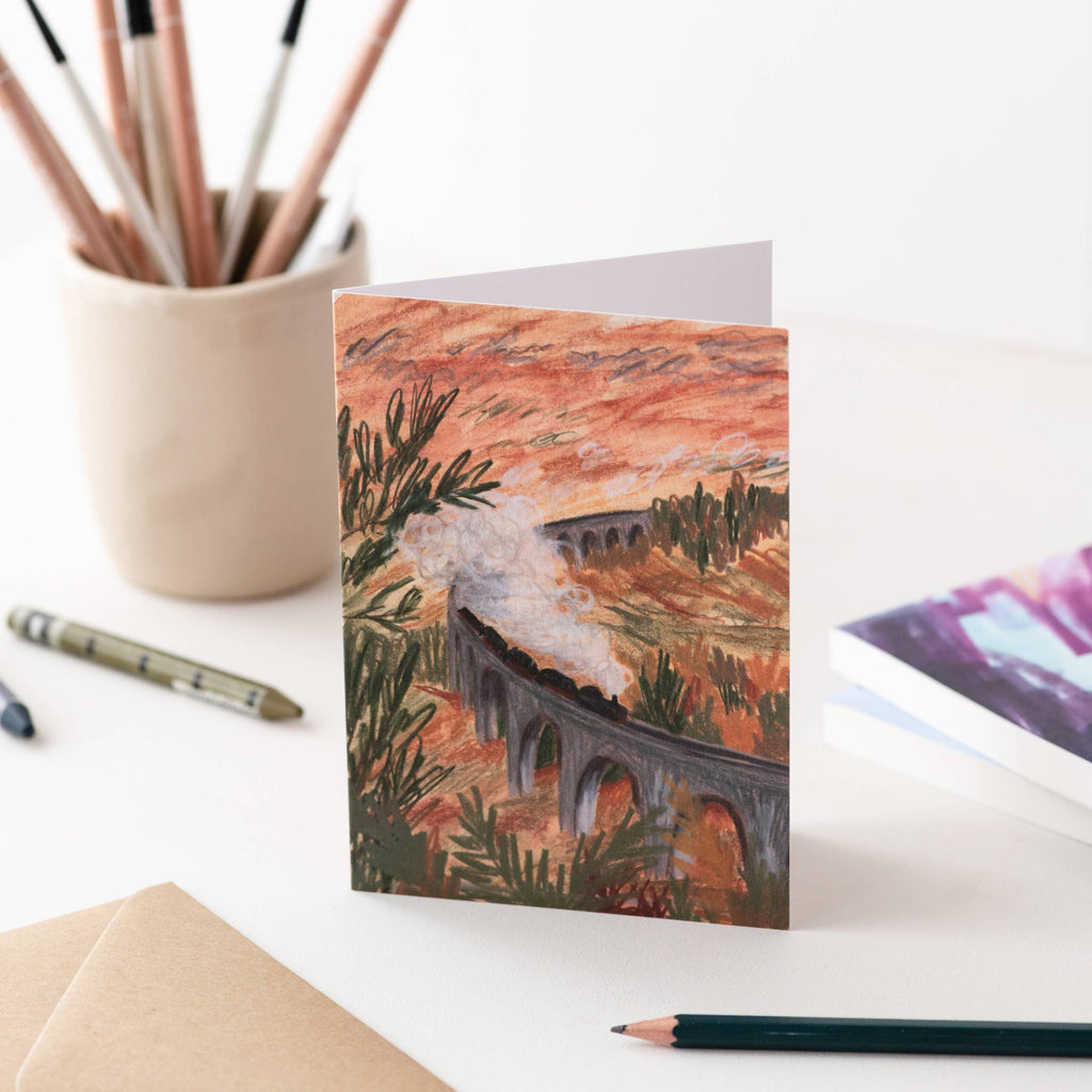 STEAM TRAIN ILLUSTRATION CARD