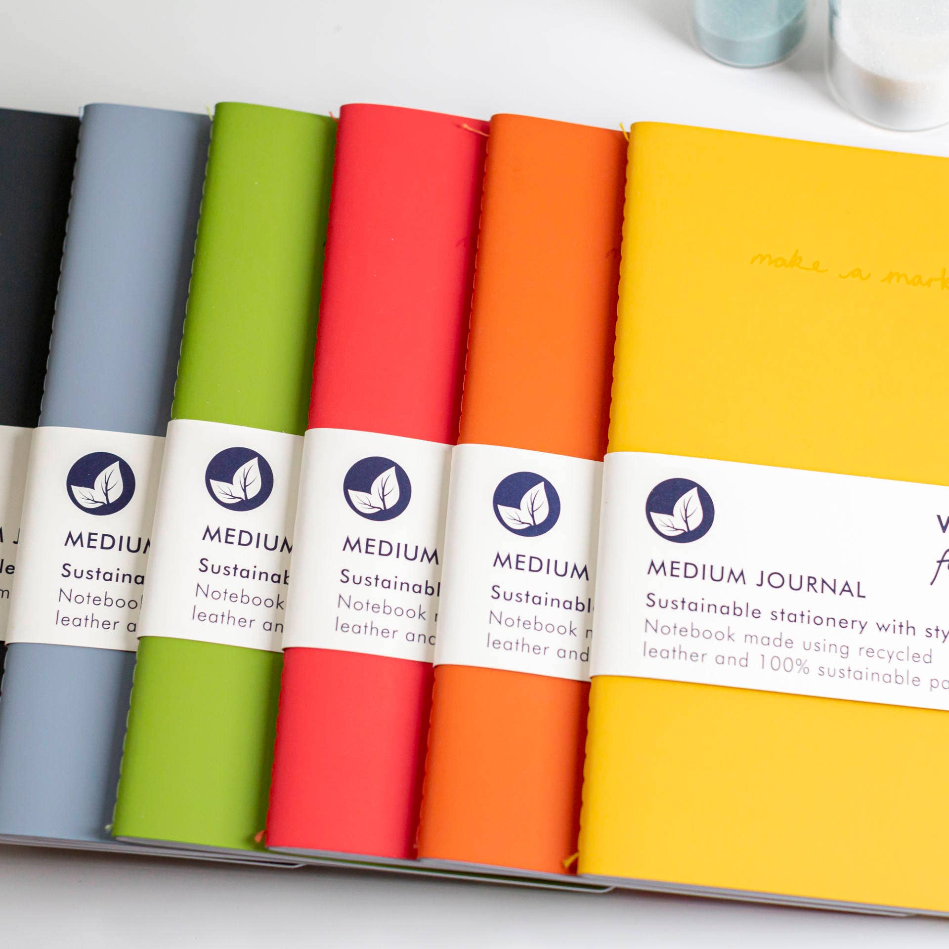 Notebook Recycled Leather Medium Journal | Green