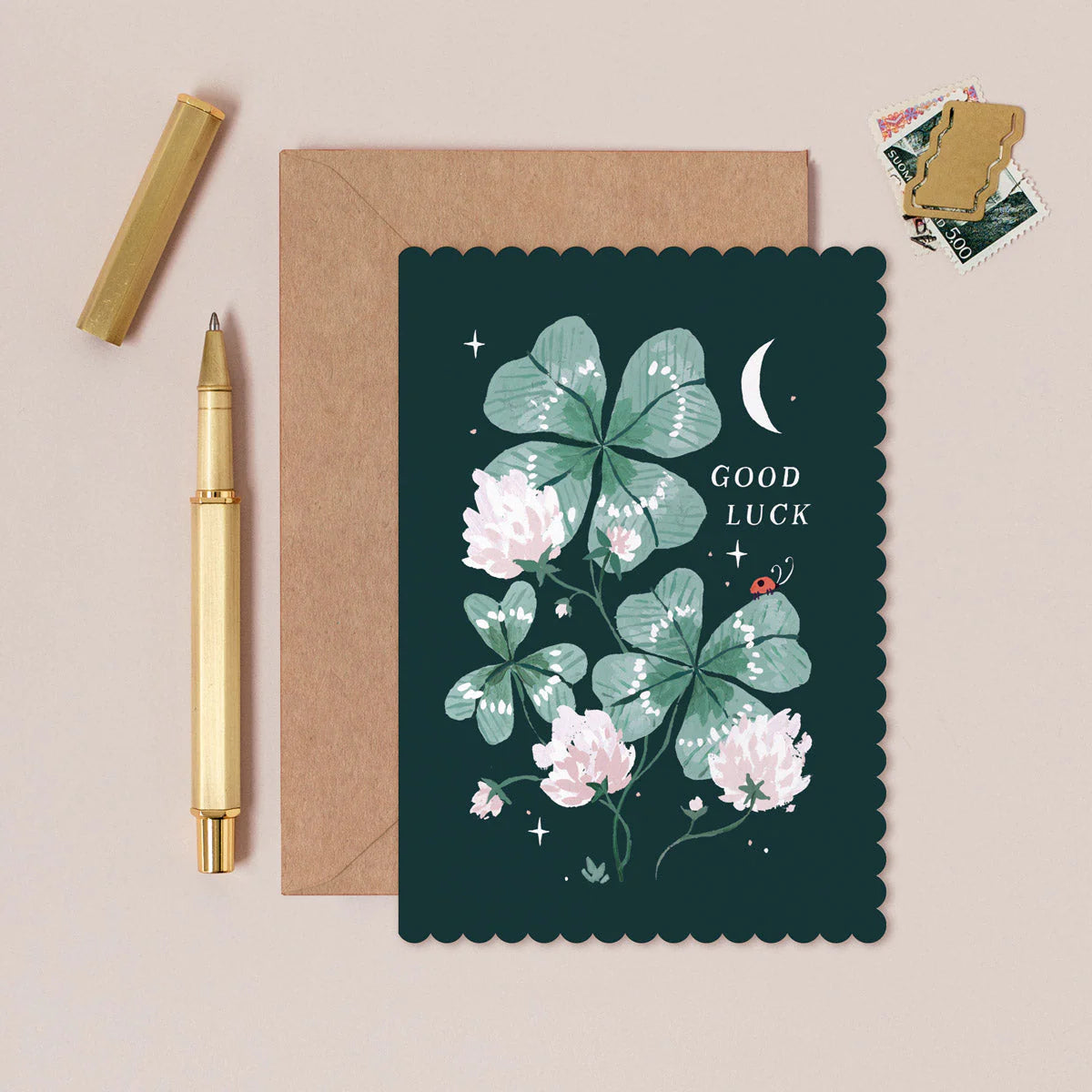 GOOD LUCK CLOVER CARD