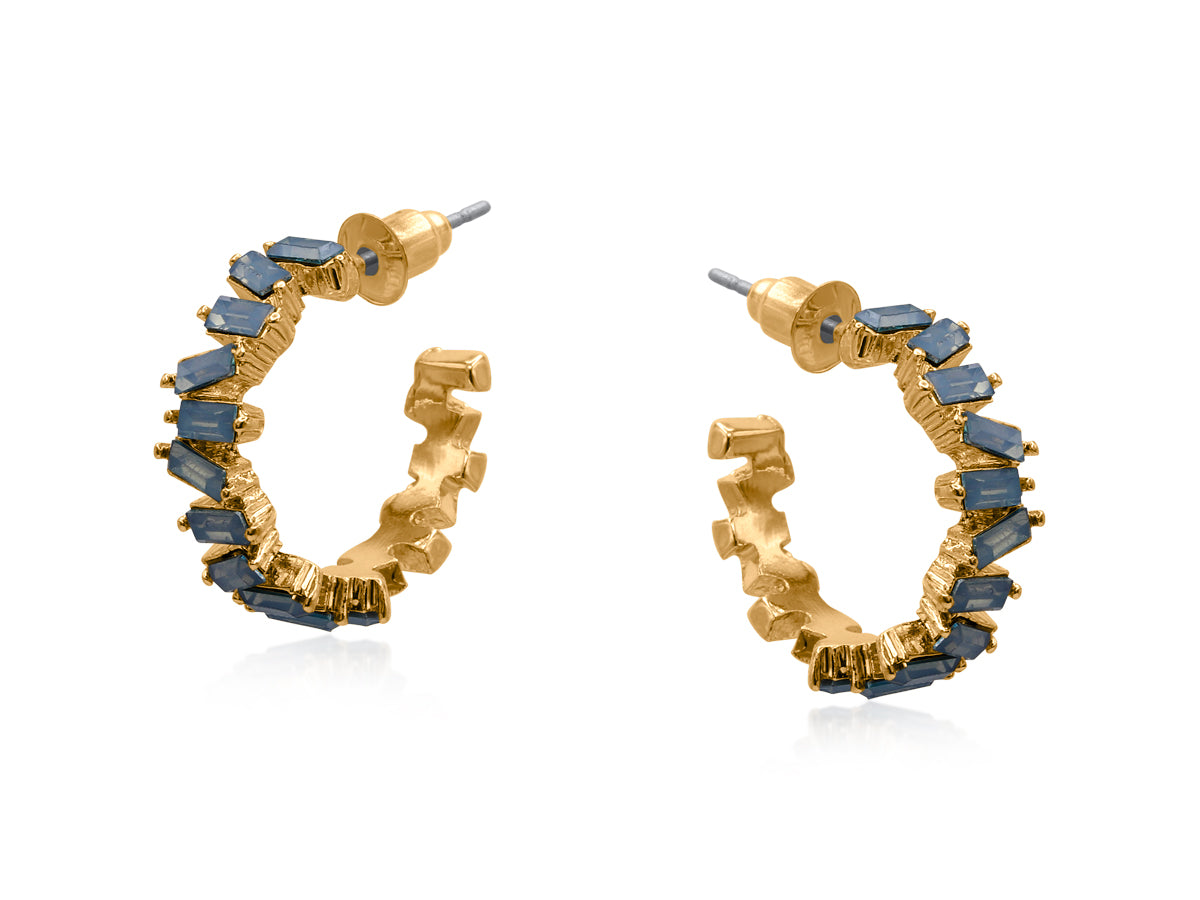 SIRENS HOOP EARRINGS, BLUE