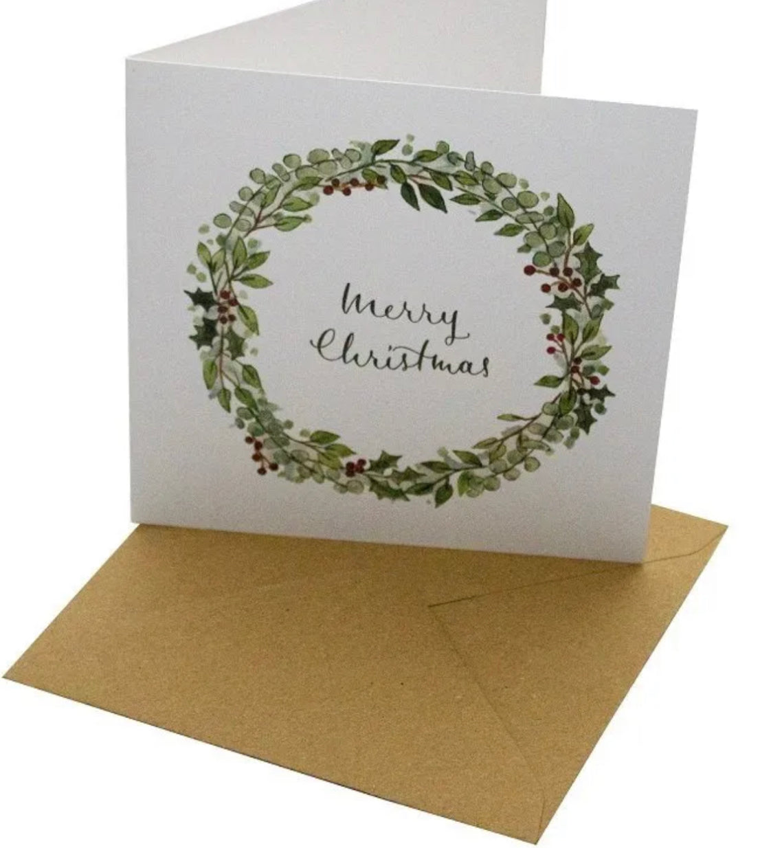 Christmas Greeting Card, Eucalyptus Wreath