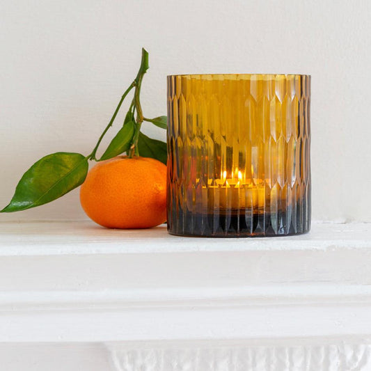 Tealight Holder, Amber