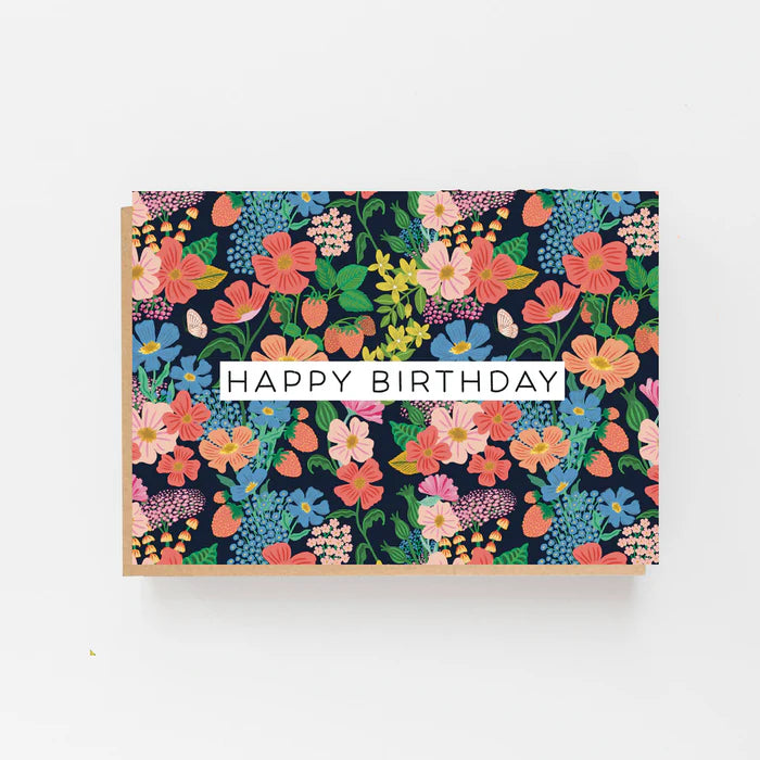 HAPPY BIRTHDAY, FLORAL BLACK