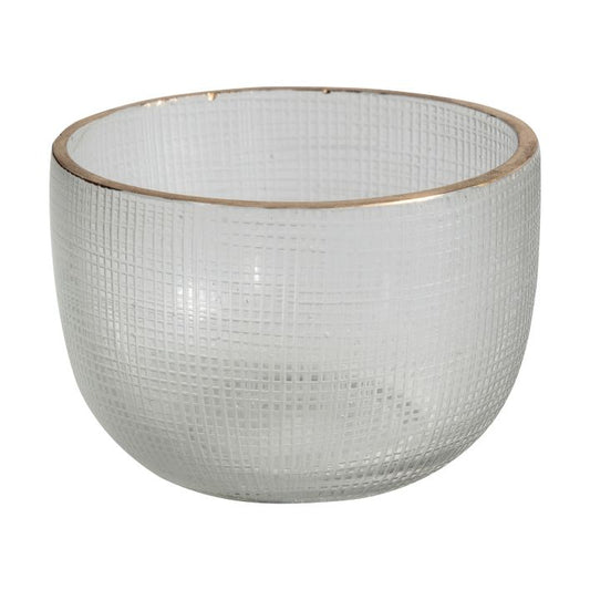 Gold Rim Glass Tealight Holder