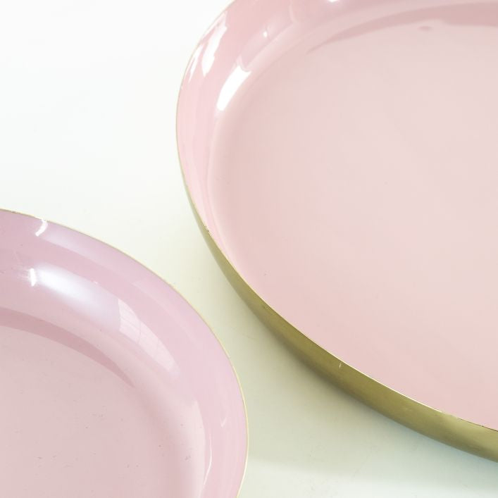 Pink and Gold Trays, set of 2