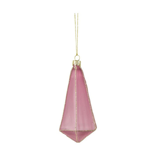 Gem Drop Bauble, Rose Glitter