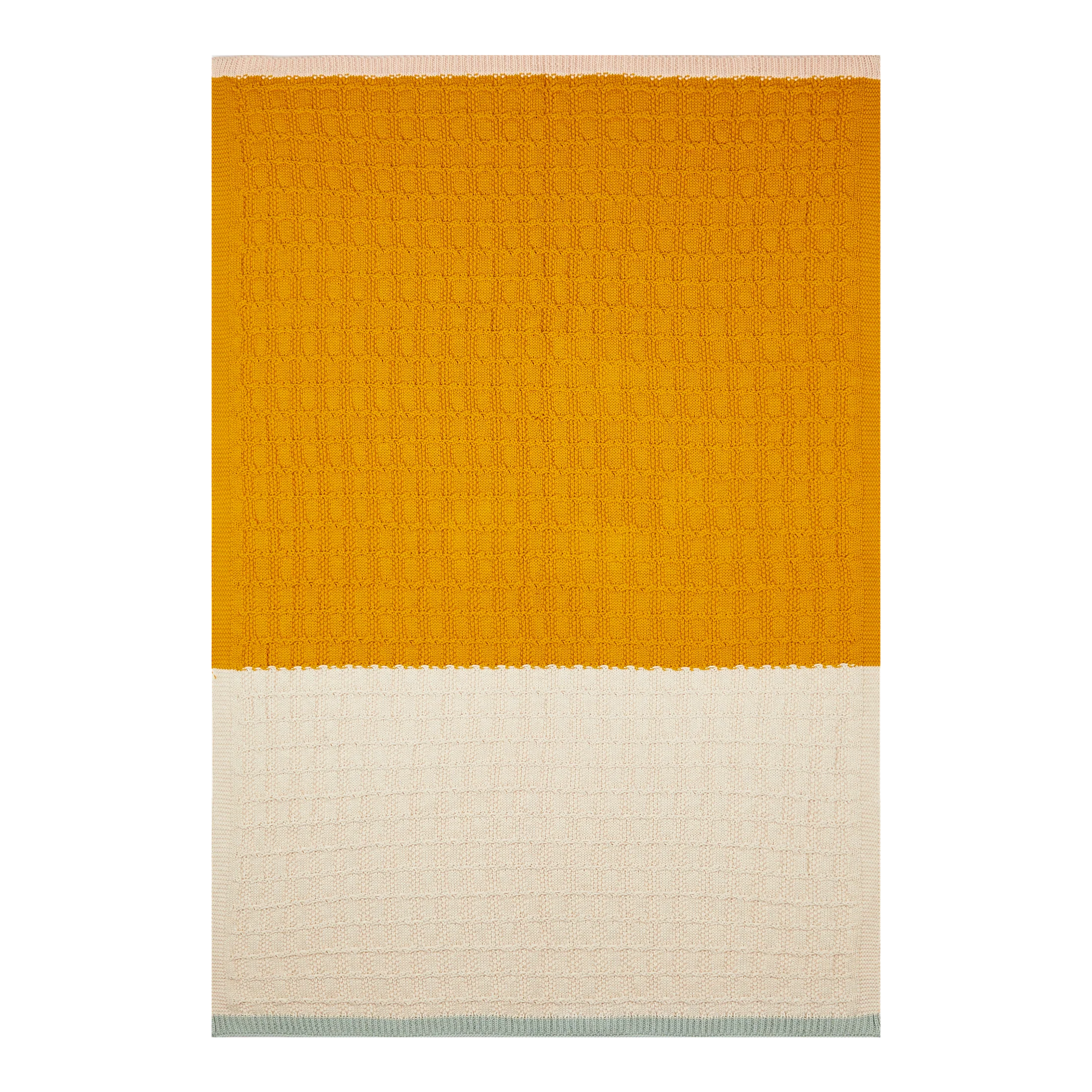 BABY BLANKET, YELLOW & CREAM