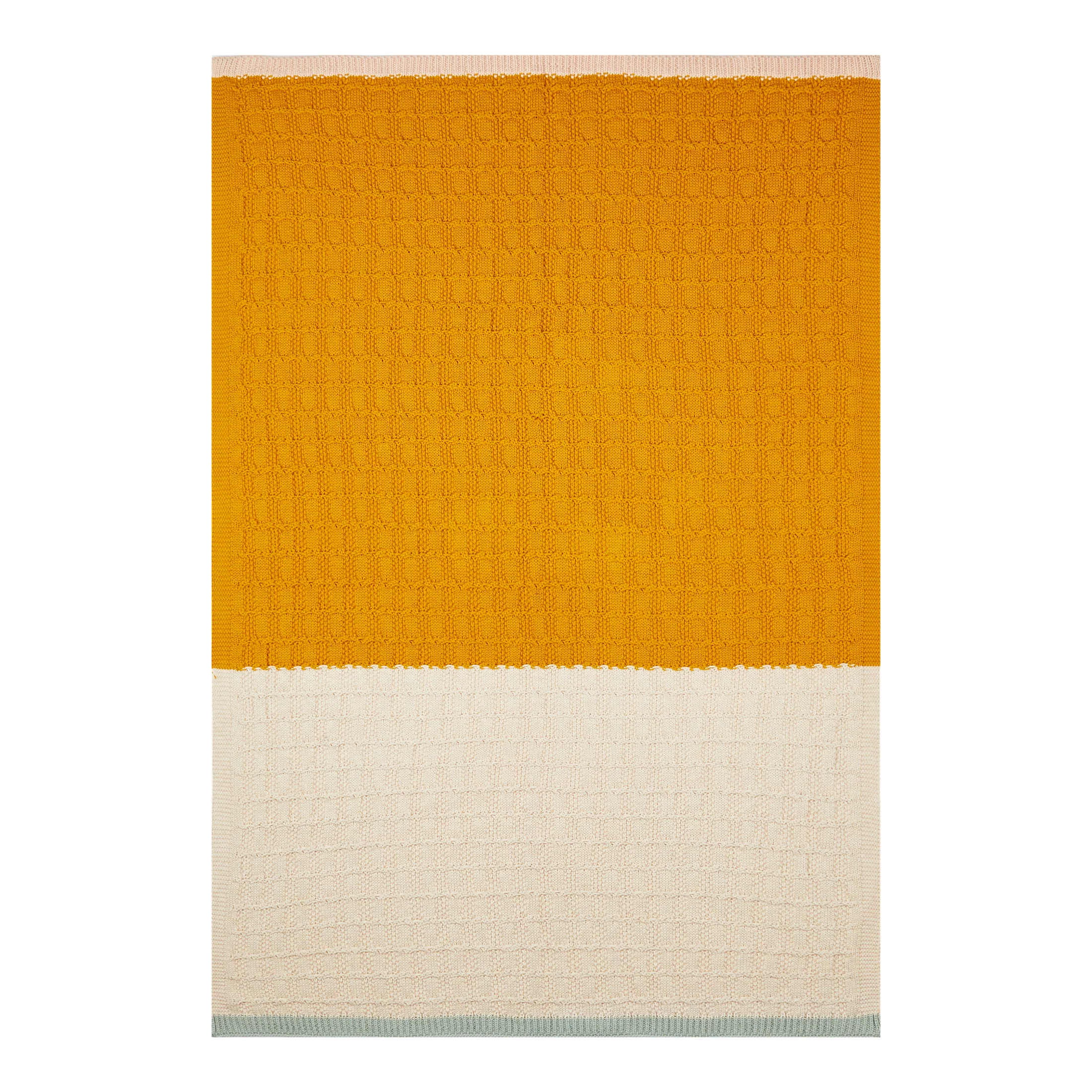 BABY BLANKET, YELLOW & CREAM