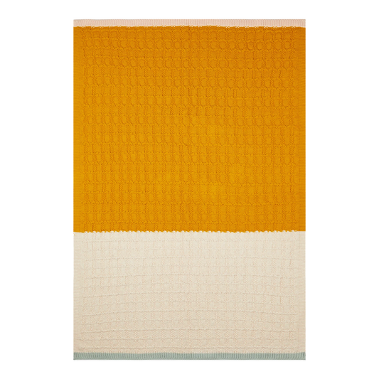 BABY BLANKET, YELLOW & CREAM