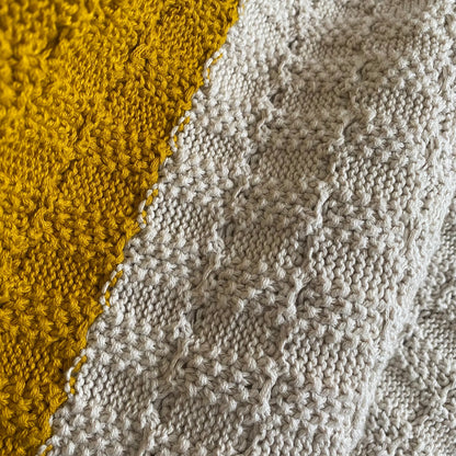 BABY BLANKET, YELLOW & CREAM