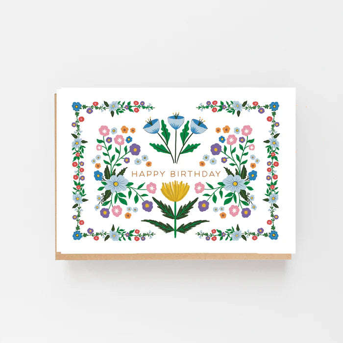 HAPPY BIRTHDAY, FOLK PATTERN