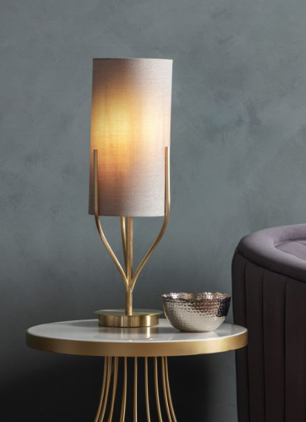 Gold Effect Plate Table Lamp