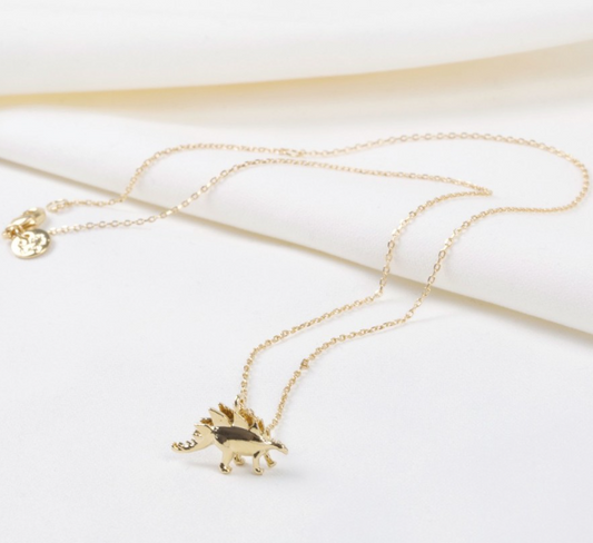 Stegosaurus Necklace, Gold