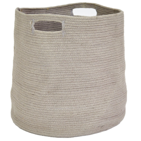 CHINCHILLA BRAIDED BASKET, LARGE
