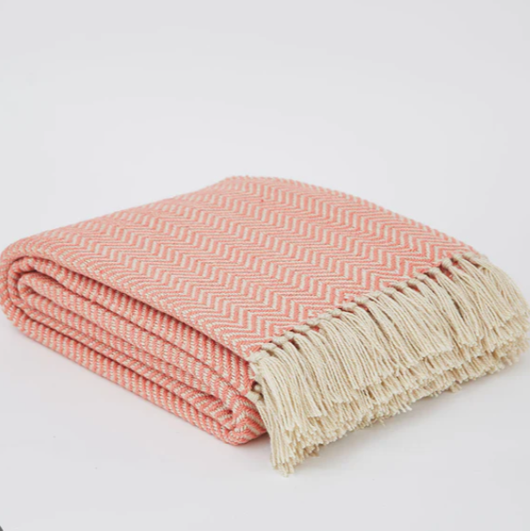 HERRINGBONE CORAL BLANKET