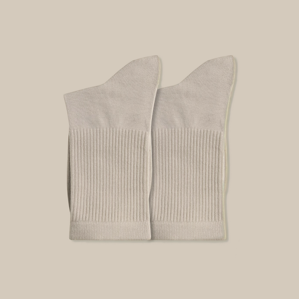 COTTON CREW SOCKS, BEIGE