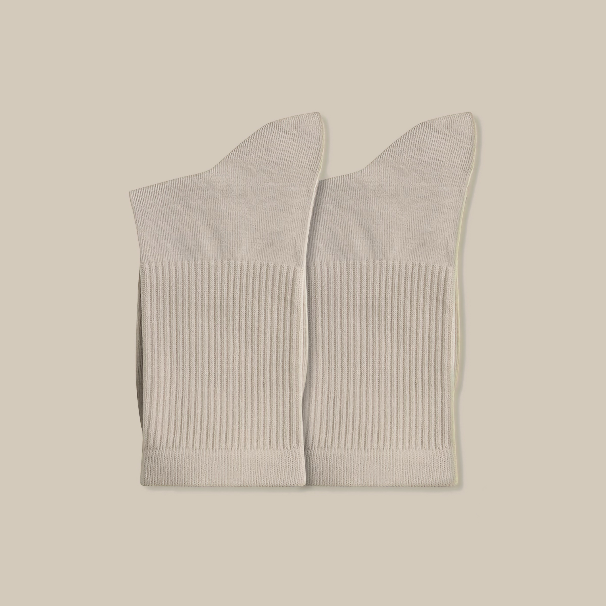 COTTON CREW SOCKS, BEIGE