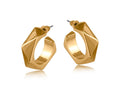 TRIANGLE HOOP EARRINGS, GOLD