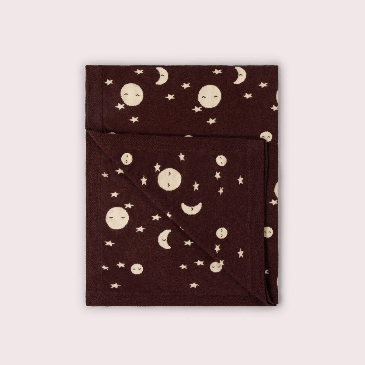 Moon Knitted Organic Baby Blanket | Brown | One Size