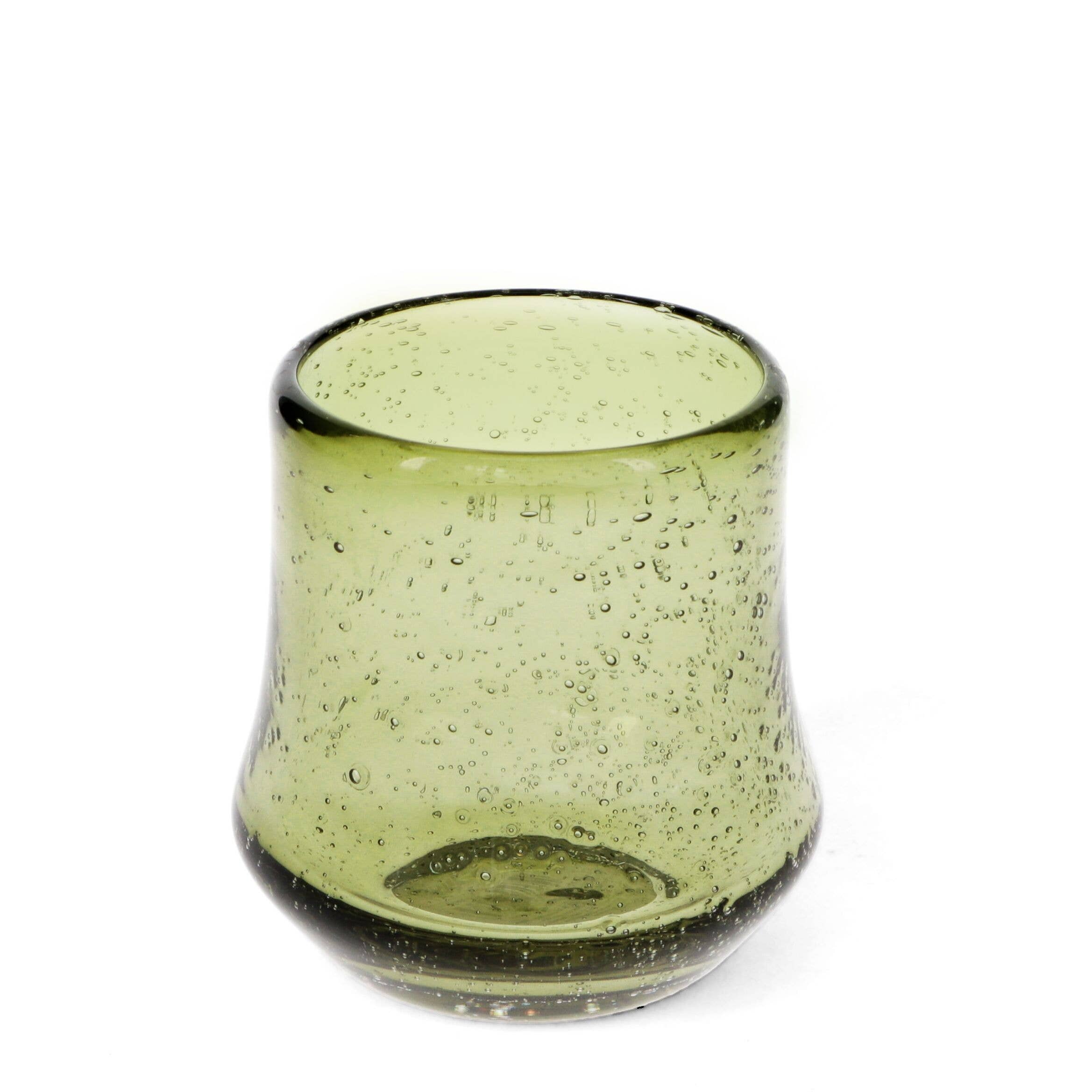 HAND BLOWN GLASS TUMBLER, GREEN