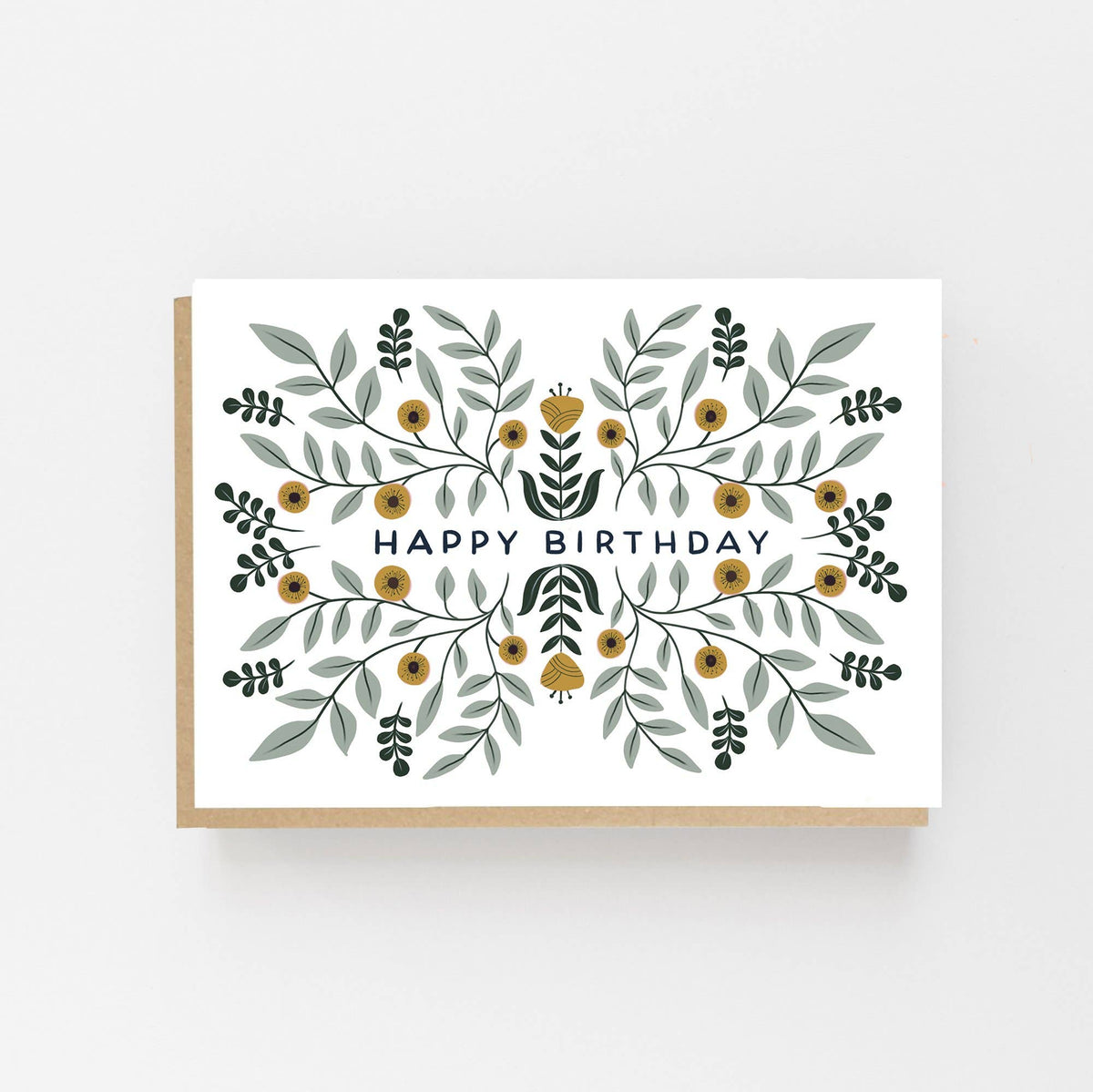 Floral Happy Birthday Greetings Card
