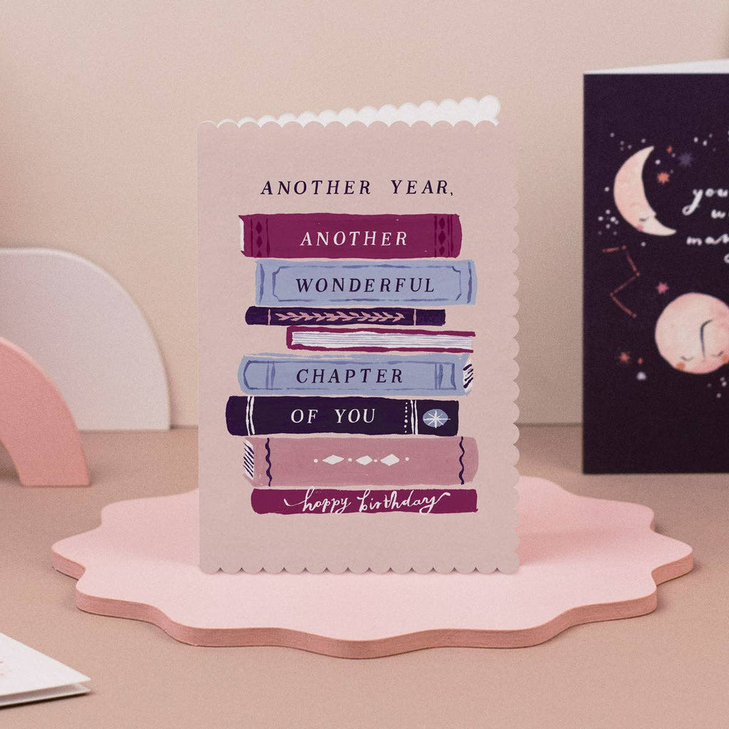 ANOTHER YEAR ANOTHER CHAPTER BOOK BIRTHDAY CARD
