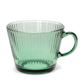 GREEN RIBBED GLASS MUG