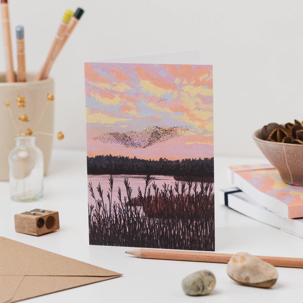 LANDSCAPE STARLING MURMURATION CARD