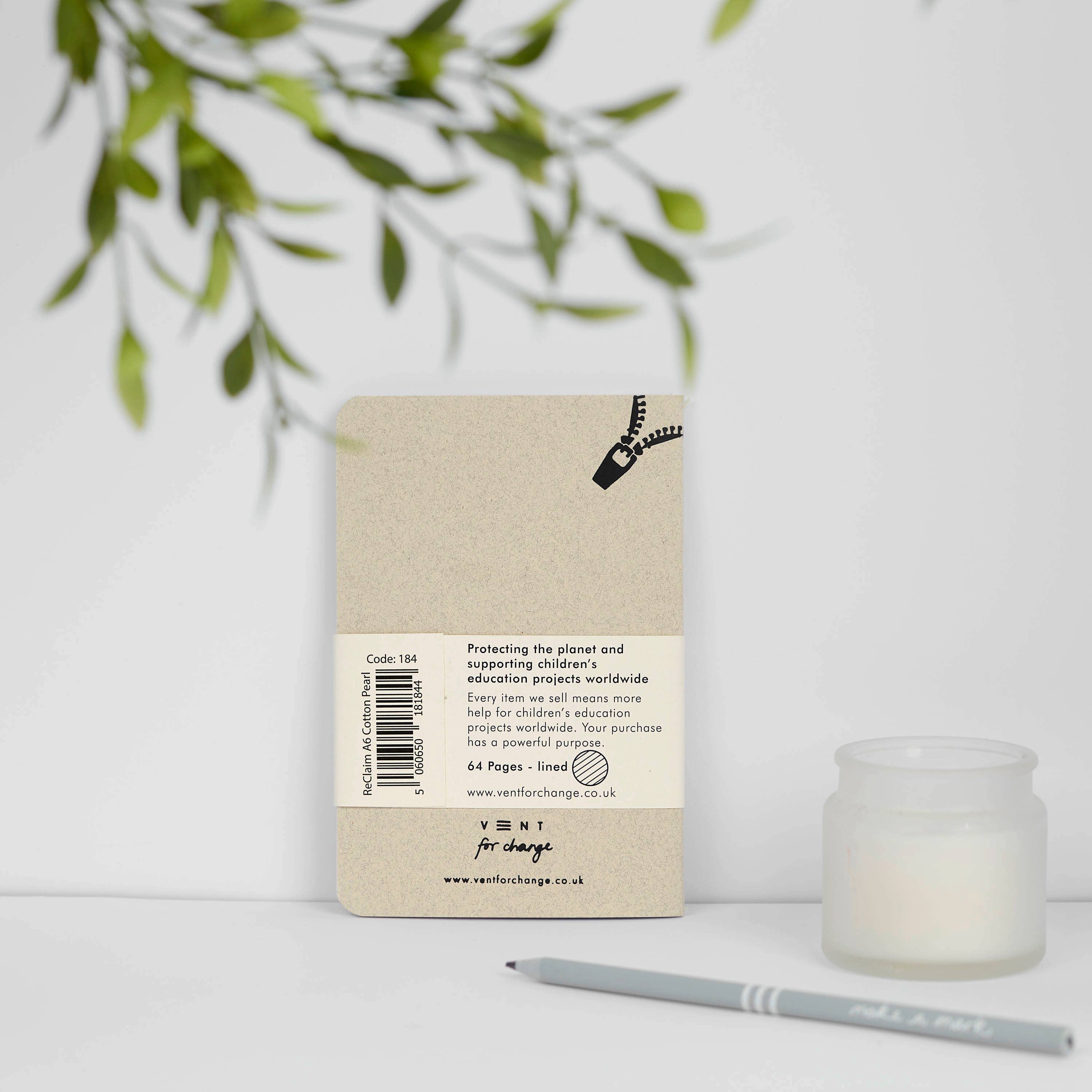 Notebook A6 RECLAIM | Reclaimed Cotton | Pearl
