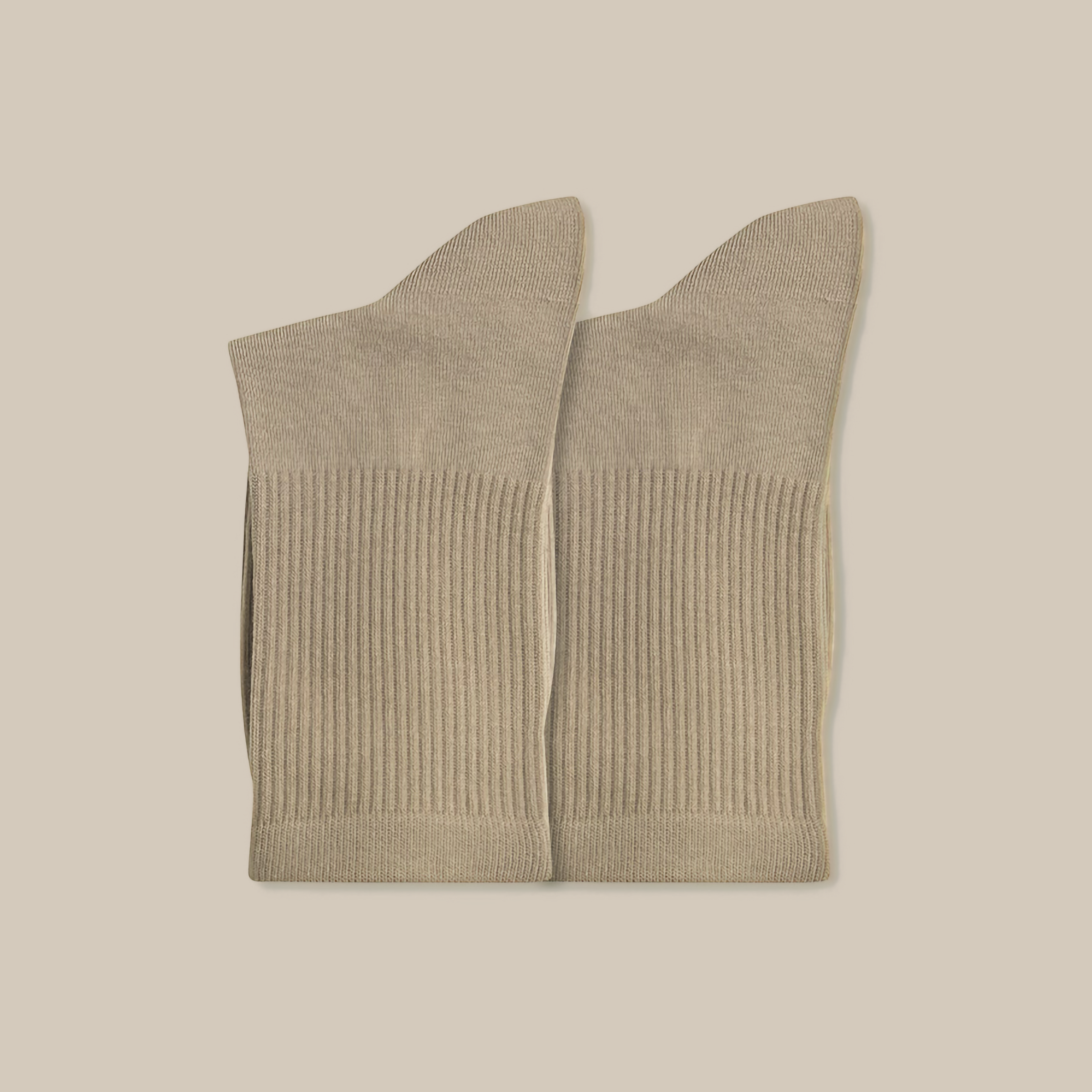 COTTON CREW SOCKS, BEIGE