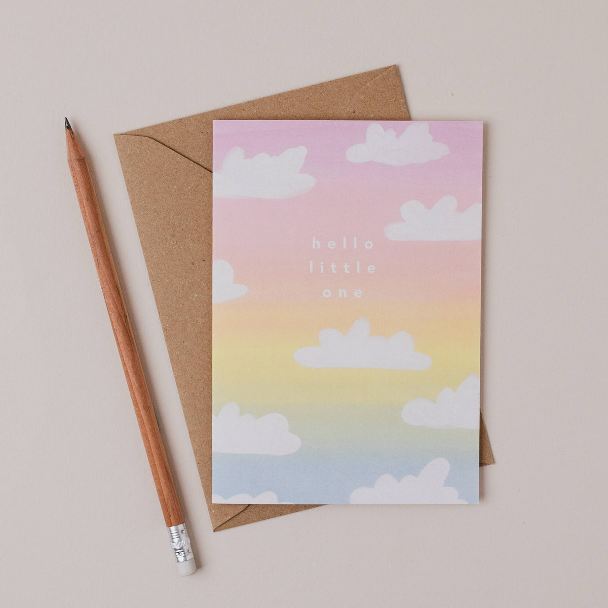 Hello Little One New Baby Greetings Card