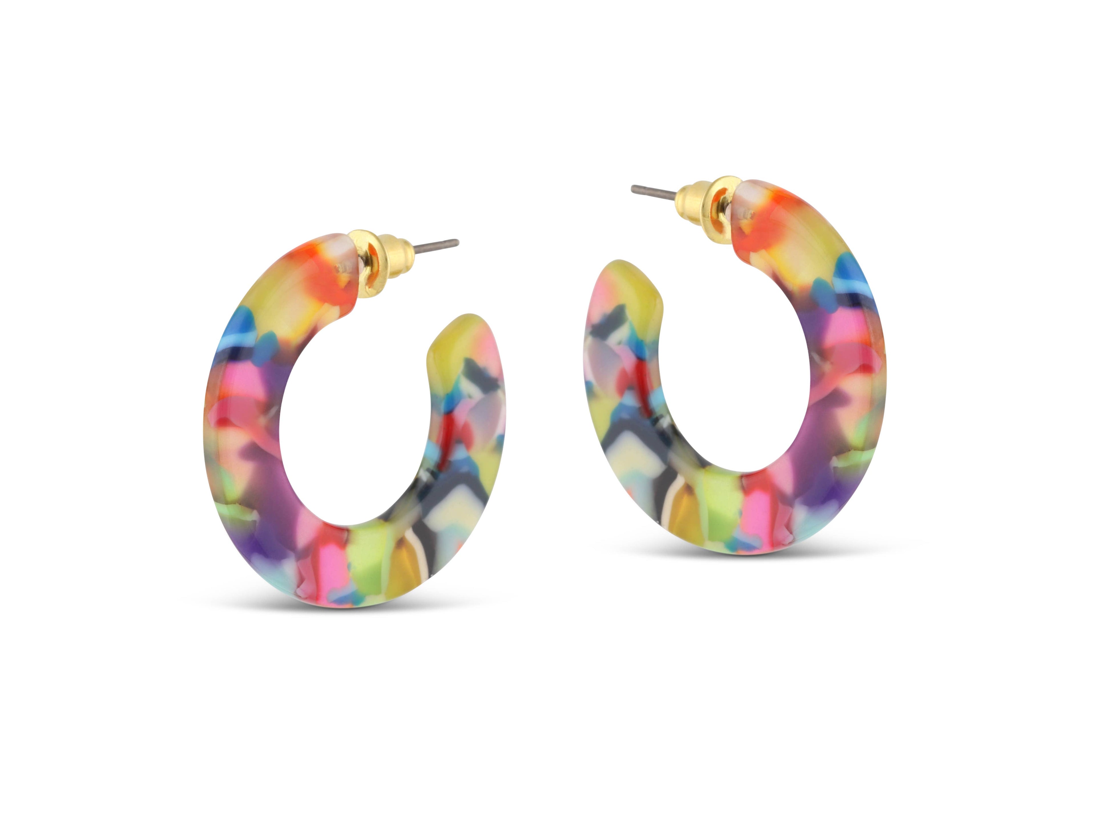 FLAT TINY CUT RESIN HOOPS
