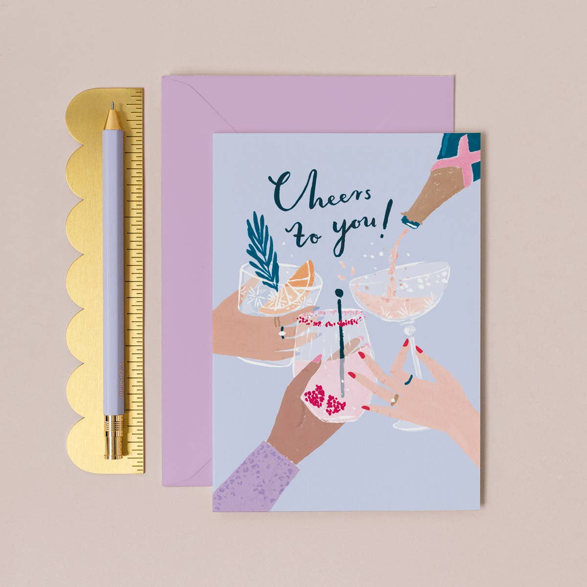 Cheers to You Card | Cocktail Birthday Cards | Congrats Card